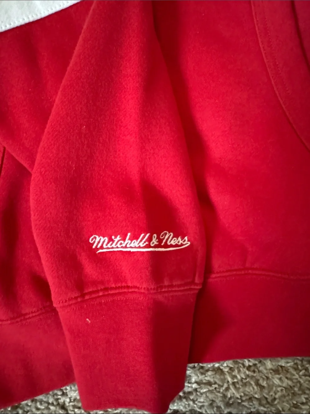 Mitchell & Ness Houston Rockets Red and Yellow Pullover Hoodie